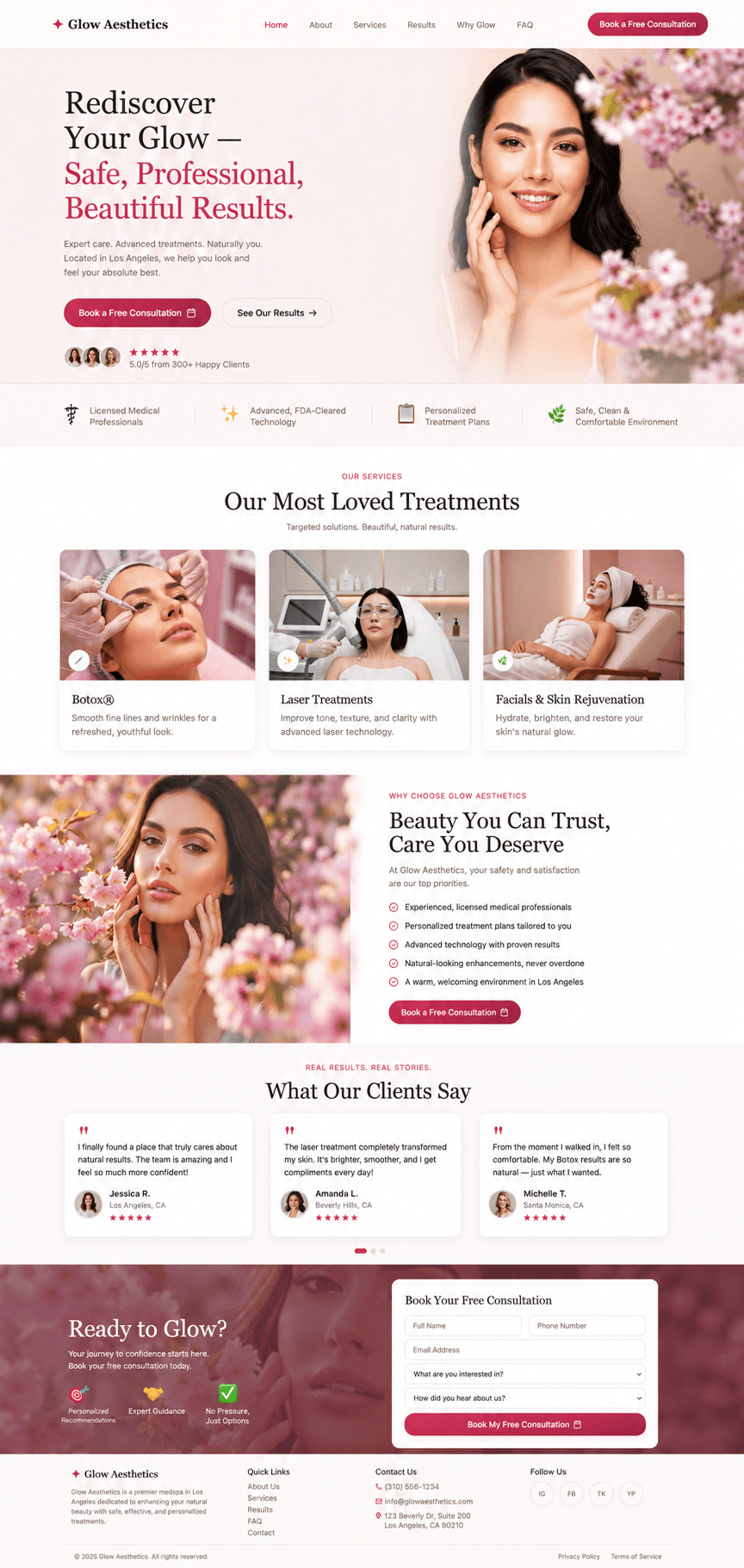 MedSpa landing page portfolio screenshot